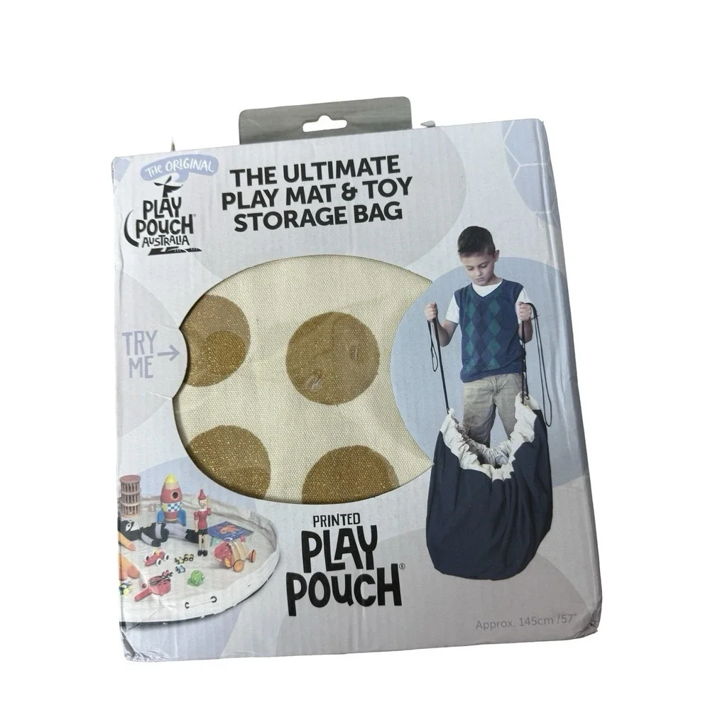 Pouch Australia Play Pouch, Ultimate‎ Play mat & toy storage bag 57' polka dot